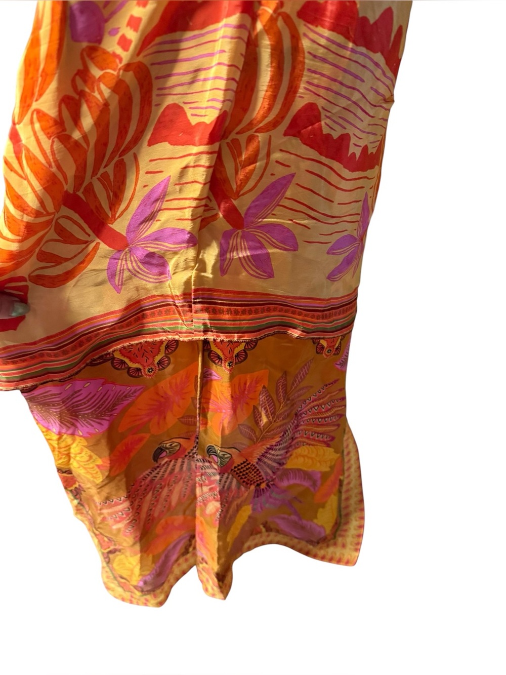 Farm Rio Forest Mixed Scarves midi dress women’s sz Large nwt new - Picture 10 of 16